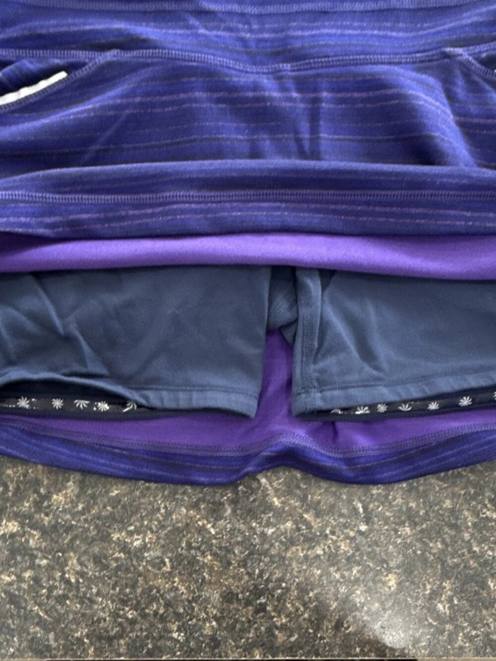 Athleta Women's Pull-On Stretch Athletic Skort Golf/Tennis Purple Blue Stripe XS - Picture 2 of 7
